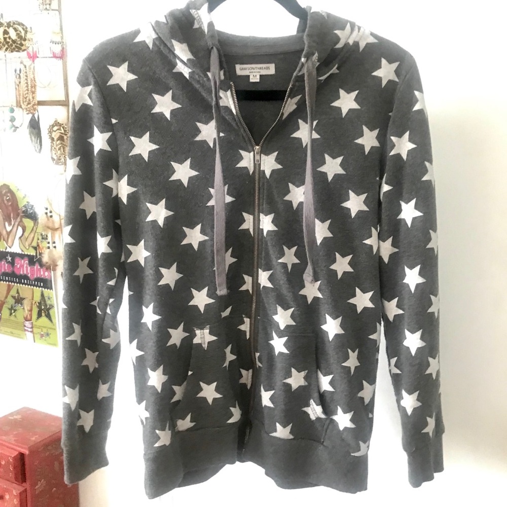 Grayson Threads Lightweight Zip-Up Star Hoodie